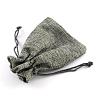 Polyester Imitation Burlap Packing Pouches Drawstring Bags ABAG-R005-9x7-04-3