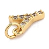 Brass Micro Pave Grade AAA Cubic Zirconia Charms ZIRC-P067-11G-Y-NR-3