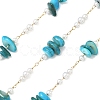 Handmade Natural Shell & ABS Imitation Beaded Chains CHS-F025-13G-01-1