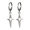 Tibetan Style Alloy Hollow Star Dangle Leverback Earrings EJEW-JE05580-1