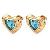 304 Stainless Steel Pave Cubic Zirconia Stud Earrings EJEW-D364-02B-G-2