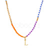 Rainbow Gradient Glass Seed Beaded Necklaces AF2375-12-1