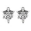 Tibetan Style Alloy NP Caduceus Medical Symbol Charms TIBEP-N008-136-1