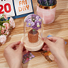 1 Set Glass Cloche Bell Jar Terrarium with 1Pc Handmade Knitting Crochet Artificial Myosotis Sylvatica Potted DJEW-WR0001-01A-6