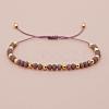 Glass & Brass Round Beads Braided Bead Bracelets RD6595-16-1
