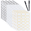 6 Sheets 3 Styles PVC Blank Self-Adhesive Stickers for Seasoning Jar DIY-GO0001-19-1