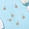 10Pcs Brass Micro Pave Clear Cubic Zirconia Snowflake Pendants KK-BBC0021-79-7