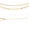 Brass Star Charm Double Layer Curb Waist Chains for Women NJEW-TA00192-3