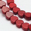 Dyed Synthetical Turquoise Heart Bead Strand G-P083-88D-1