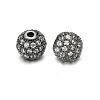 Round Brass Micro Pave Cubic Zirconia Beads ZIRC-N016-01B-6MM-2