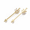 Brass Micro Pave Cubic Zirconia Links connectors KK-S354-123-NF-2