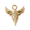 Brass Micro Pave Cubic Zirconia Pendants KK-U055-09G-01-1