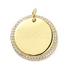 Brass Micro Pave Clear Cubic Zirconia Pendants ZIRC-L091-072G-1