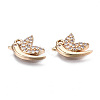 Brass Micro Pave Clear Cubic Zirconia Charms KK-S359-110-RS-3