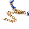 Enamel Oval with Evil Eye Link Chains Bracelet BJEW-P271-04G-04-3