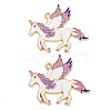 Rack Plating Alloy Enamel Pendants FIND-Q099-05B-G-1