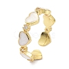 Heart Real 18K Gold Plated Cuff Rings for Girl Women Gift X-ZIRC-C021-05G-4
