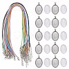 DIY 20pcs Transparent Clear Glass Thumbprint Oval Necklace Kits DIY-ZZ0001-02-1