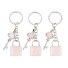 Natural Rose Quartz Pendant Keychains KEYC-A016-01P-13-1