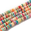 Handmade Polymer Clay Beads Strands CLAY-R089-6mm-103-1