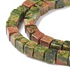 Natural Unakite Beads Strands X-G-F631-K19-4