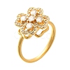 Flower Rotatable Finger Ring for Women RJEW-U035-01G-06-4