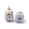 Rack Plating Brass Cubic Zirconia Pendants KK-G504-09-2