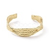 Brass Twist Rope Open Cuff Bangle for Women BJEW-F445-08G-1