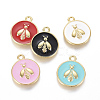 Golden Plated Brass Enamel Pendants KK-F807-03-G-1