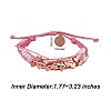 Multi String Cord Bracelet with Initial Letter M Charm BJEW-SW00042-03-2