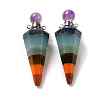Chakra Natural Gemstone Perfume Bottle Big Pendants G-H285-03P-1