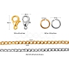 DIY 1.8m 2 Colors Vacuum Plated 304 Stainless Steel Twisted Chain Curb Chains Necklace Making Kits DIY-FS0001-25-2