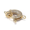 Brass Micro Pave Clear Cubic Zirconia Spring Ring Clasps ZIRC-F120-013G-3