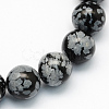 Natural Snowflake Obsidian Round Beads Strands G-S172-6mm-1