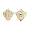 Brass Micro Pave Cubic Zirconia Stud Earrings for Women EJEW-E310-12G-04-1