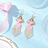 Angel Handmade Glass Seed Beads Dangle Earrings EJEW-MZ00538-03-1