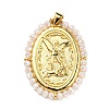 Brass with Glass Pendants KK-G472-05G-01-1