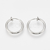 Tarnish Resistant 201 Stainless Steel Retractable Clip-on Hoop Earrings STAS-S100-05-1