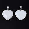 Heart Natural White Jade Pendants X-G-Q438-01-3