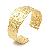 Ion Plating(IP) 304 Stainless Steel Hammered Wide Cuff Bangles for Women BJEW-L682-012G-3