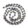 Handmade Electroplate Glass Faceted Rondelle Beads Chains for Necklaces Bracelets Making AJEW-JB00145-01-2