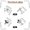 2 Pairs 2 Styles Brass Cufflinks DIY-PH0035-89-2