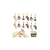 Cat Alloy Enamel Locking Stitch Markers & Needle Cap Set HJEW-NB00142-7