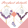 2Pcs 2 Style Teardrop K9 Glass & Natural Amethyst Chip Pendant Decorations HJEW-GO0001-04-3