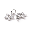 Star Brass Micro Pave Clear Cubic Zirconia Charms KK-G435-43P-3