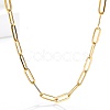 201 Stainless Steel Minimalist Paperclip Chain Necklaces for Women PQ9782-6