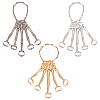 3Pcs 3 Colors Alloy Skeleton Full Hand Ring Bracelets Set BJEW-AN0001-21-1