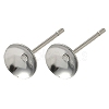 Non-Tarnish 304 Stainless Steel Post Stud Earring Findings X-STAS-R063-50-1