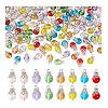 160Pcs 8 Colors Glass Charms PALLOY-PHE00017-6