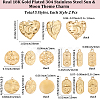 10Pcs 5 Styles Moon & Star Theme 304 Stainless Steel Pendants STAS-BBC0009-33-2